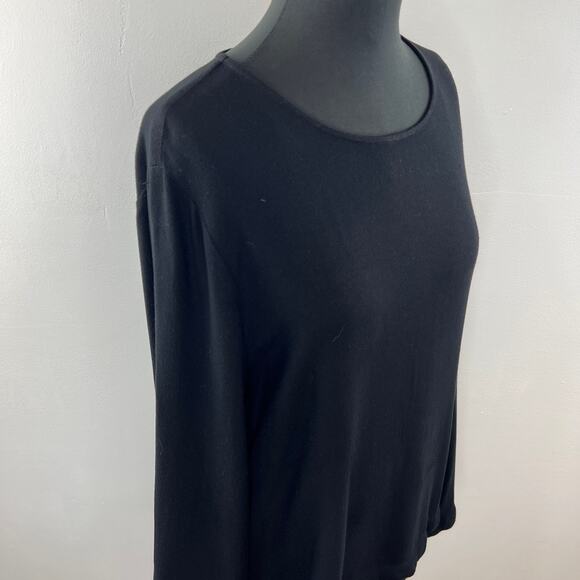 ANTHROPOLOGIE Cloth & Stone Black Bell Sleeve Keyhole Back Long Sleeve Top Sz M - Picture 4 of 9